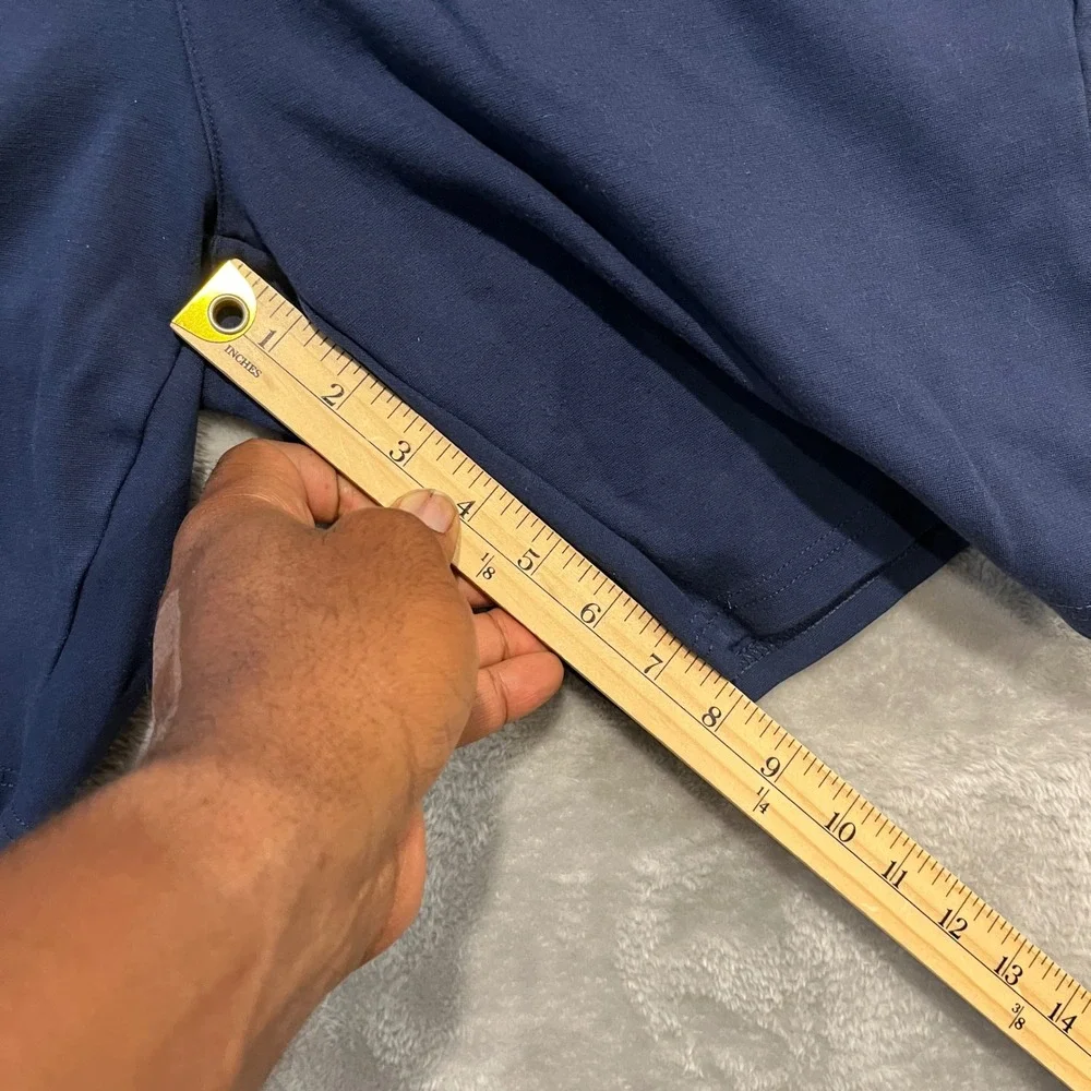 Member's Mark Luxe Short Men M Blue Athletic Knit Zipper Pocket C31318